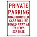 Nmc Global Industrial„¢ Private Parking Unauthorized Cars Will Be Towed..., 18x12, .063 Aluminum GLOTM58H